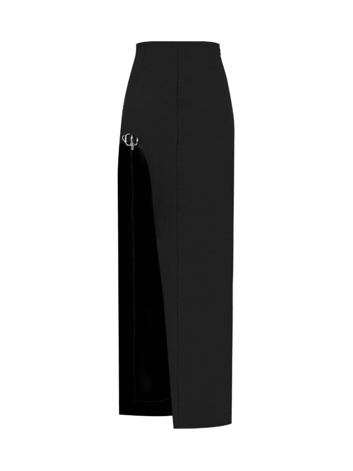 MAXI SKIRT WITH CUT-OUT SLIT AND PIERCING DETAIL