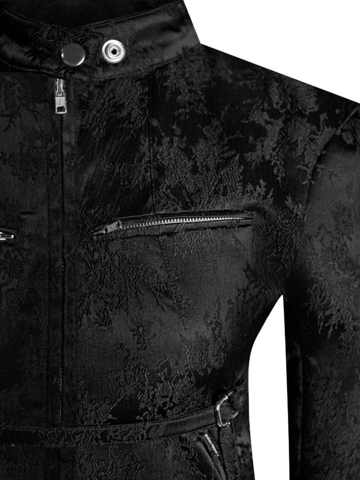 CROPPED MANDARIN MOTORCYCLE JACKET