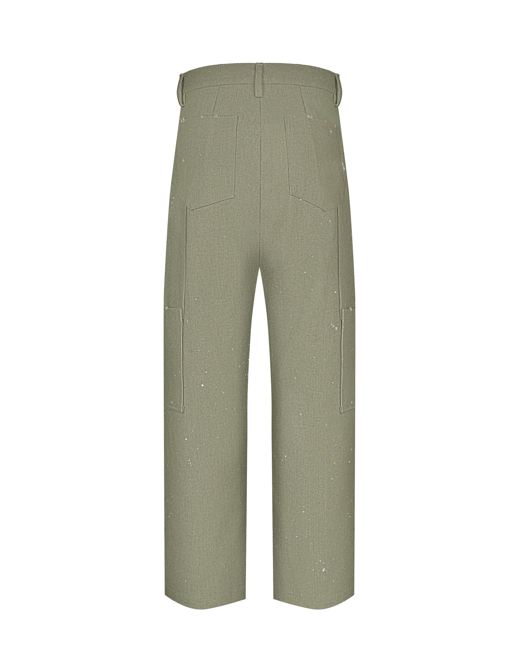 DISTRESSED DOUBLE KNEE PANTS IN MATCHA GREEN