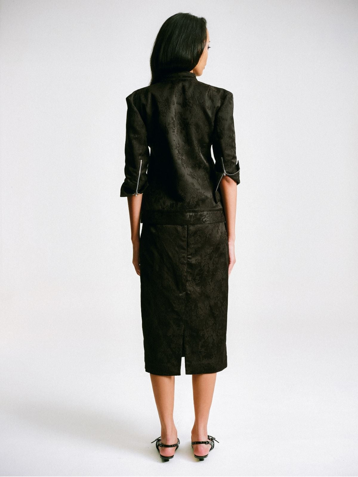 CROPPED MANDARIN MOTORCYCLE JACKET