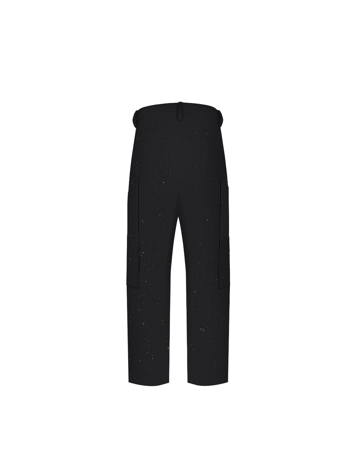 DISTRESSED DOUBLE KNEE PANTS IN BLACK DENIM