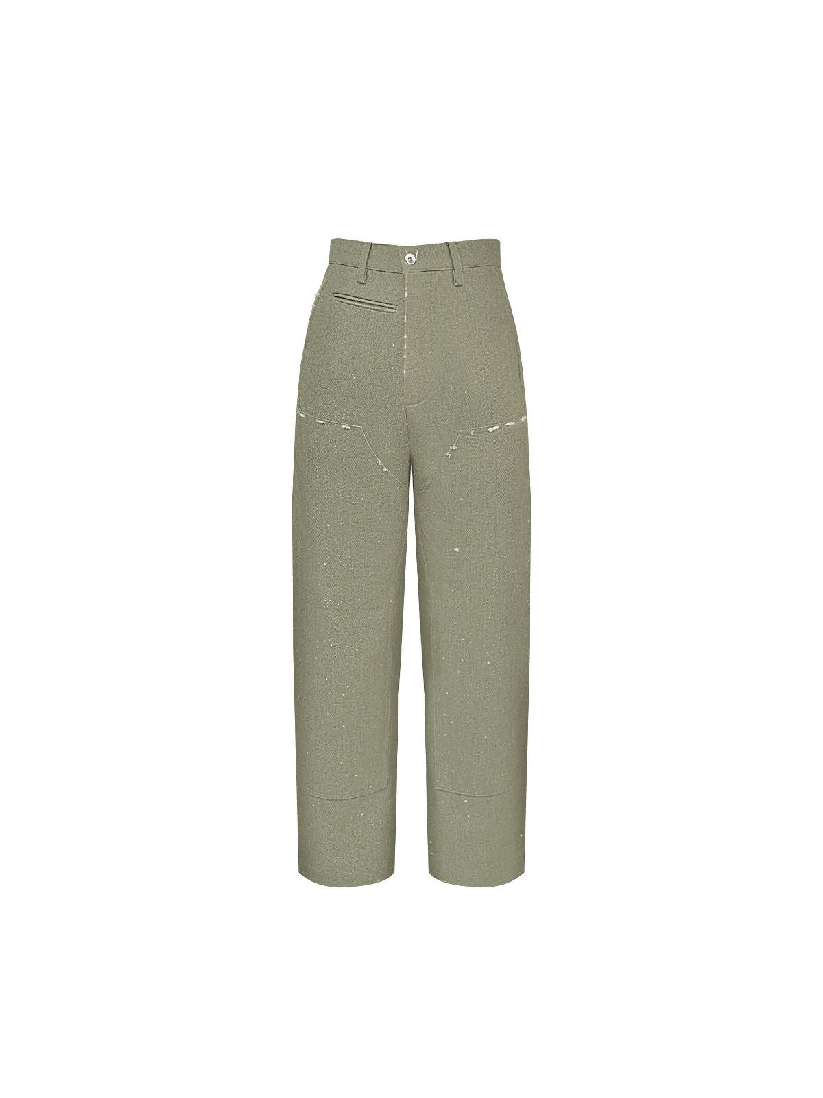DISTRESSED DOUBLE KNEE PANTS IN MATCHA GREEN