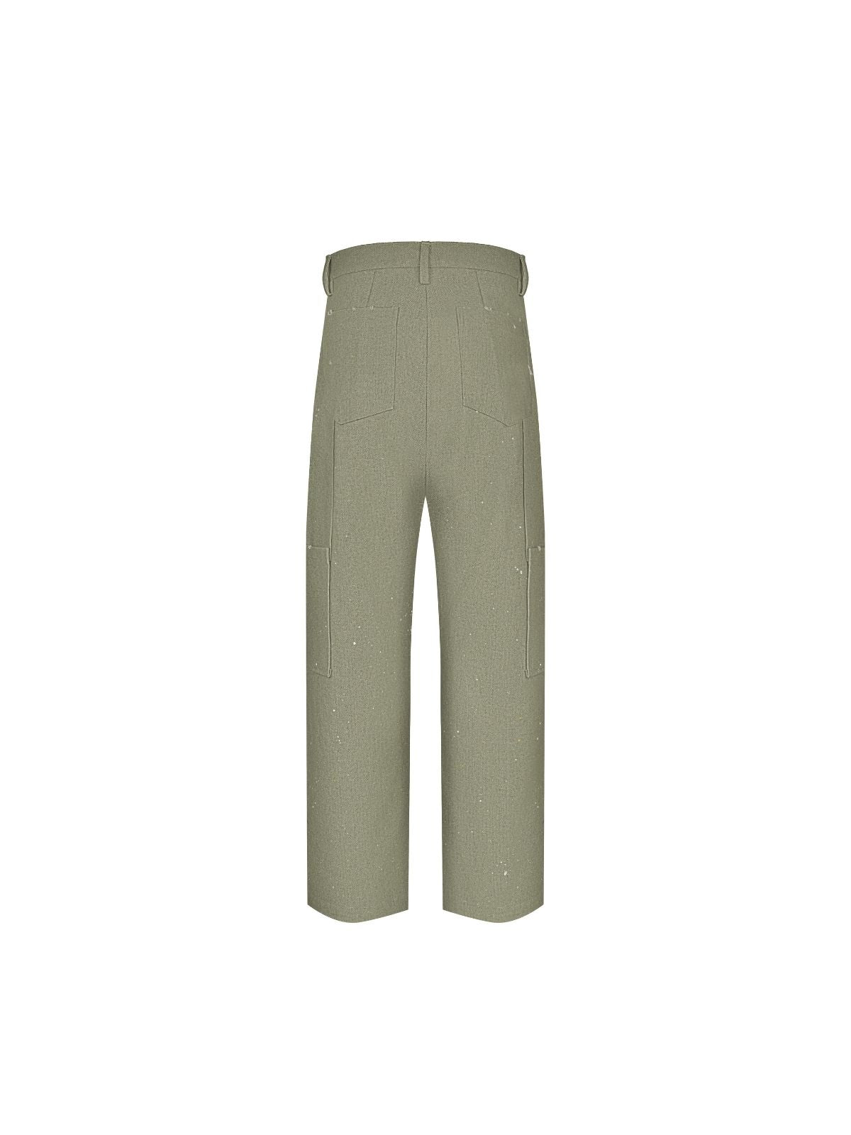 DISTRESSED DOUBLE KNEE PANTS IN MATCHA GREEN