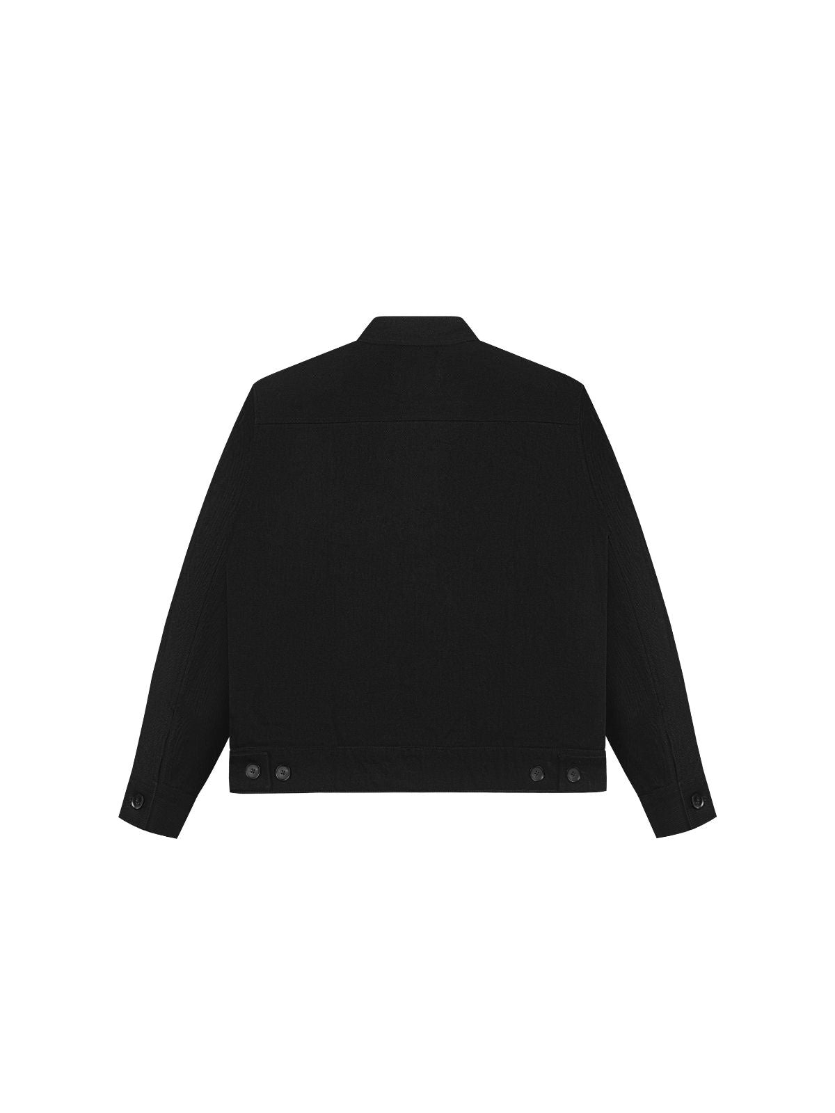 BLACK MANDARIN DENIM JACKET