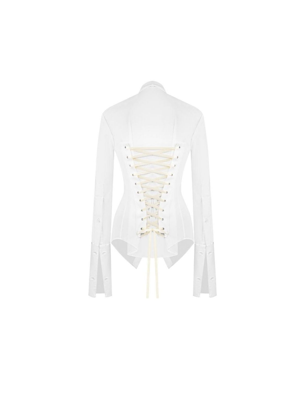 WHITE KEBAYA WITH CORSET DETAIL