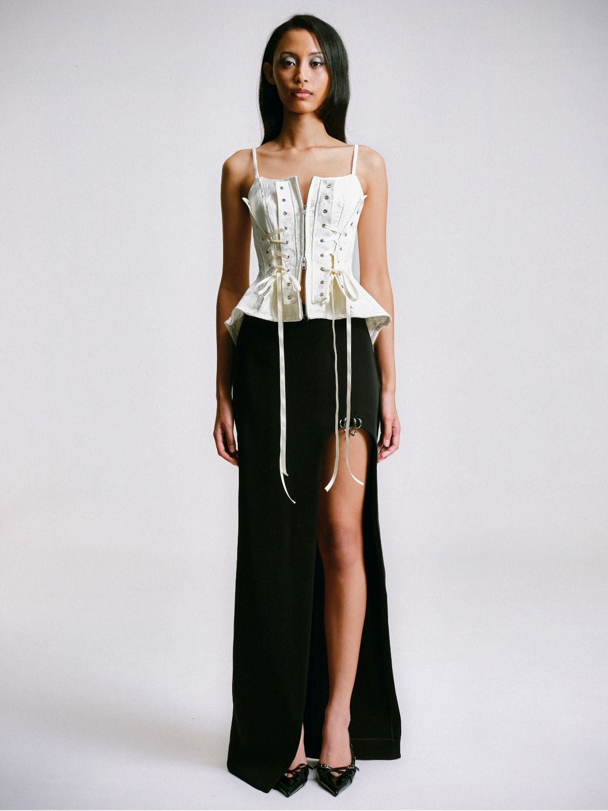 DECONSTRUCTED CORSET TOP WHITE