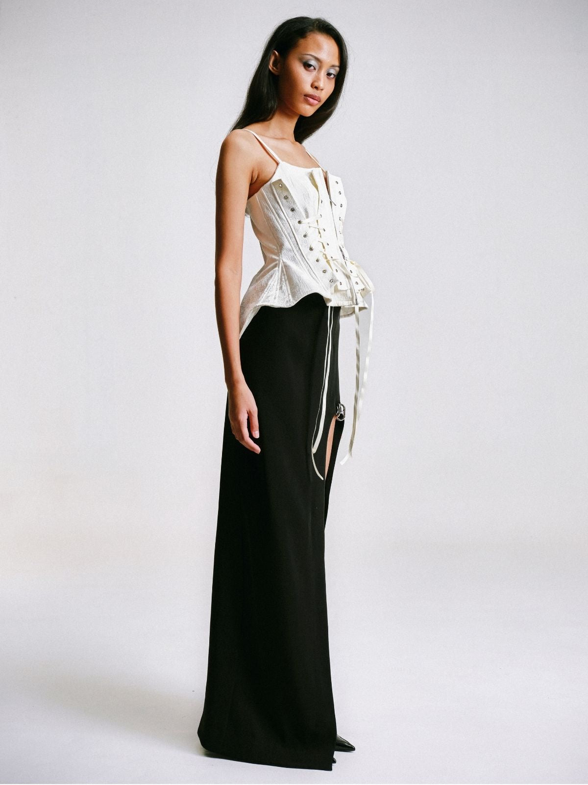 DECONSTRUCTED CORSET TOP WHITE