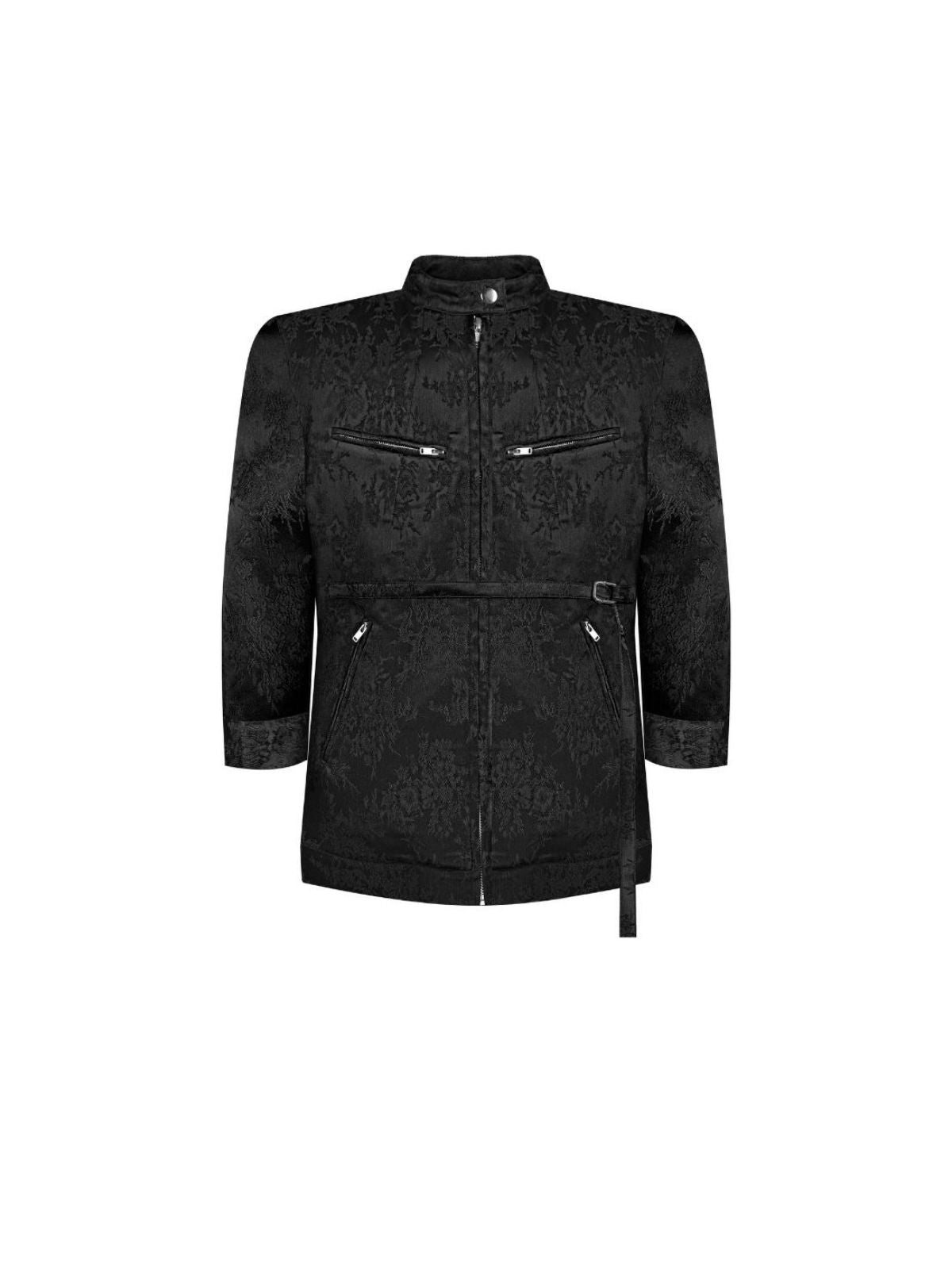 CROPPED MANDARIN MOTORCYCLE JACKET