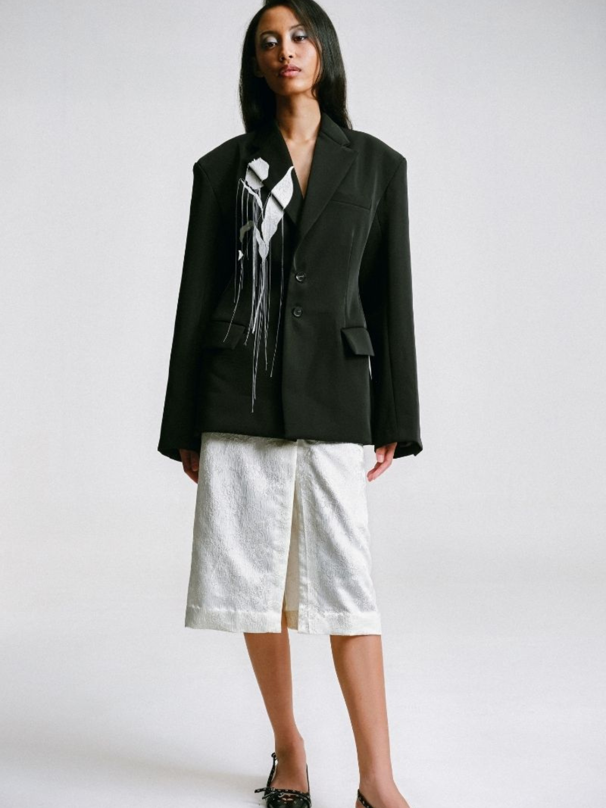 PENCIL SKIRT WITH STENCIL DETAILS