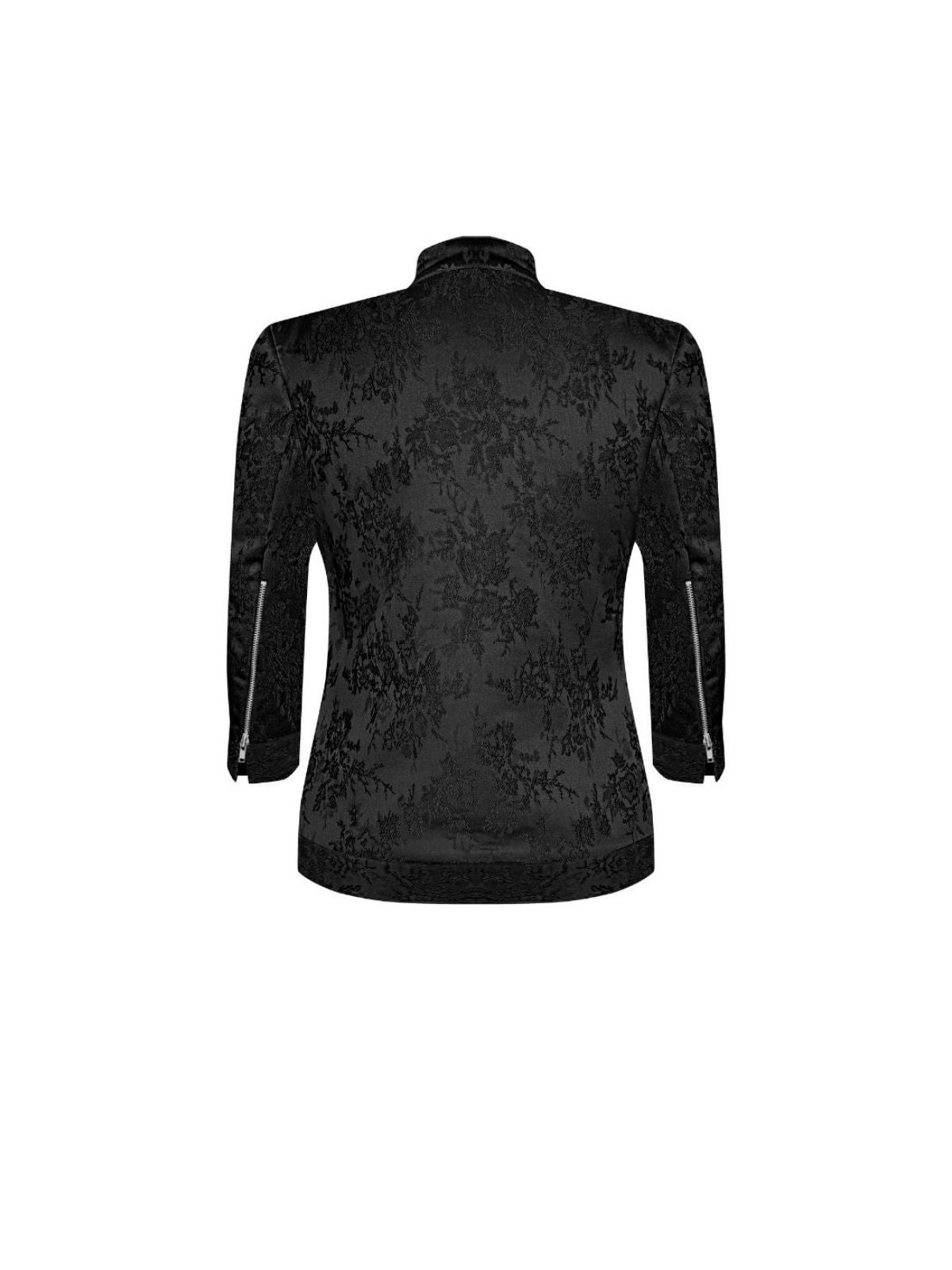 CROPPED MANDARIN MOTORCYCLE JACKET