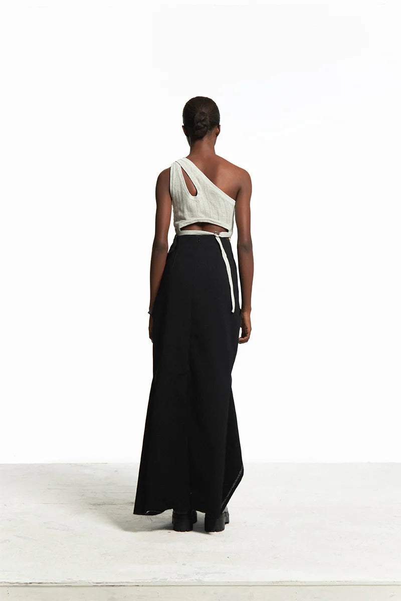 DECONSTRUCTED BLACK MAXI SKIRT