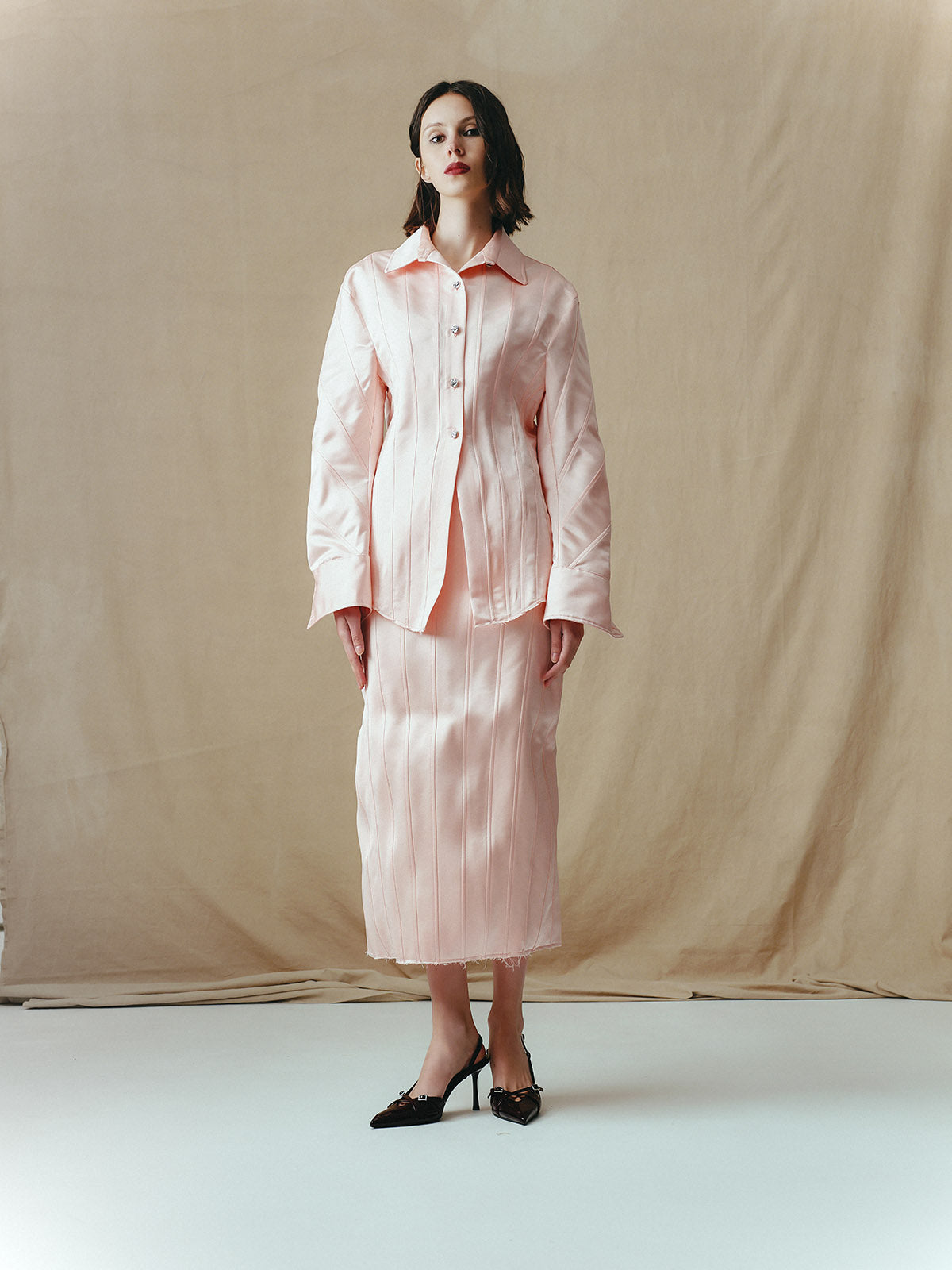 TAILORED SHIRT WITH CORSET PANELS