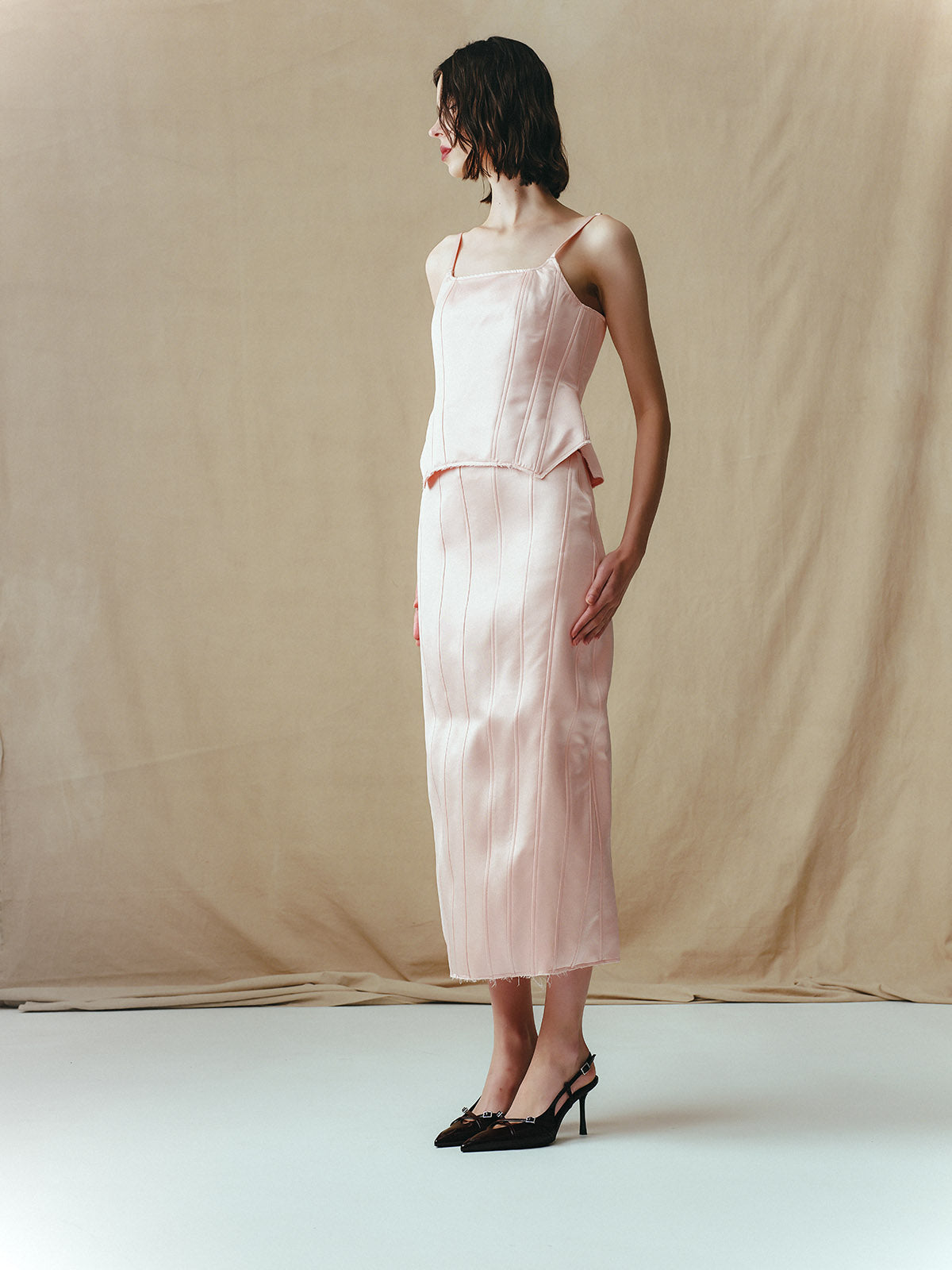 A-LINE SKIRT WITH CORSET PANELS